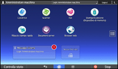 Illustrazione della schermata sul pannello di controllo