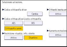 Illustrazione della schermata sul pannello di controllo