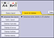 Illustrazione della schermata sul pannello di controllo