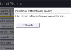 Illustrazione della schermata sul pannello di controllo