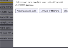 Illustrazione della schermata sul pannello di controllo