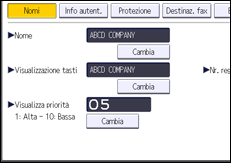 Illustrazione della schermata sul pannello di controllo