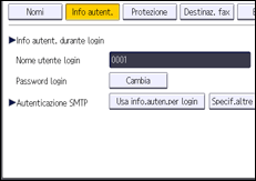 Illustrazione della schermata sul pannello di controllo