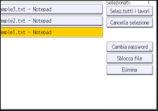 Illustrazione della schermata sul pannello di controllo