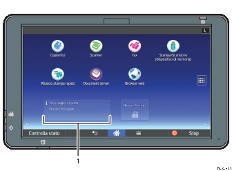Illustrazione numerata schermata pannello di controllo
