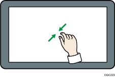 Illustratie van samenknijpen (inzoomen)