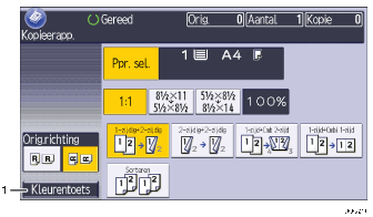 Genummerde afbeelding van het scherm van het bedieningspaneel