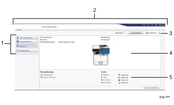 Schermafbeelding van internetbrowser (afbeelding met genummerde items)