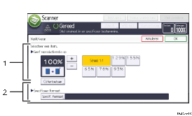 Genummerde afbeelding van het scherm van het bedieningspaneel