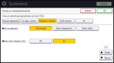 Illustrasjon av betjeningspanelet