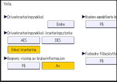 Illustrasjon av betjeningspanelet