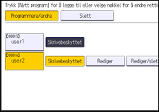 Illustrasjon av betjeningspanelet
