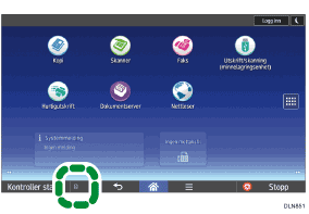 Illustrasjon av betjeningspanelet