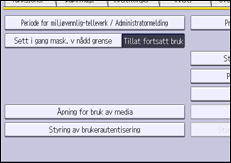 Illustrasjon av betjeningspanelet
