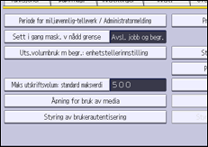 Illustrasjon av betjeningspanelet