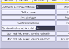 Illustrasjon av betjeningspanelet