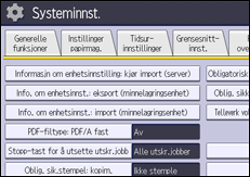 Illustrasjon av betjeningspanelet