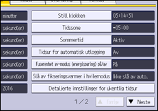 Illustrasjon av betjeningspanelet