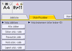 Illustrasjon av betjeningspanelet