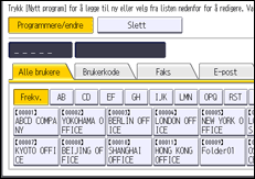 Illustrasjon av betjeningspanelet