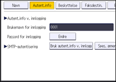 Illustrasjon av betjeningspanelet