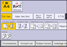 Illustrasjon av betjeningspanelet