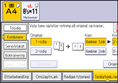 Illustrasjon av betjeningspanelet
