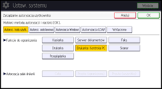 Ilustracja ekranu panela operacyjnego