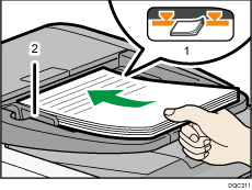 Ilustracja automatycznego podajnika dokumentów opatrzona numerowanymi odnośnikami