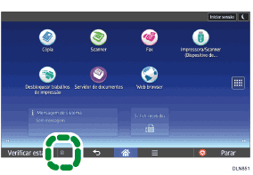 Ilustração do ecrã do painel de operação