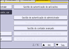 Ilustração do ecrã do painel de operação