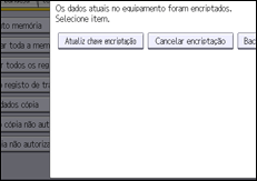 Ilustração do ecrã do painel de operação