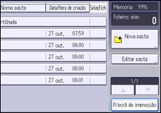 Ilustração do ecrã do painel de operação