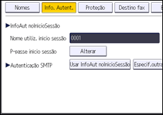Ilustração do ecrã do painel de operação