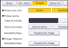 Ilustração do ecrã do painel de operação