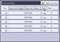 Ilustração do ecrã do painel de operação