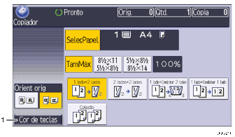 Ilustração com numeração do ecrã do painel de operação