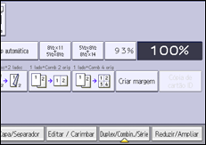 Ilustração do ecrã do painel de operação