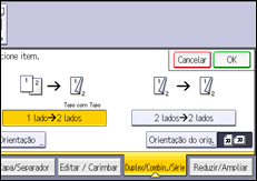 Ilustração do ecrã do painel de operação