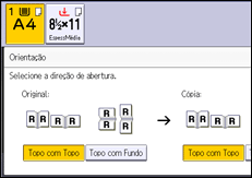 Ilustração do ecrã do painel de operação