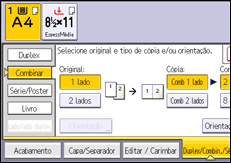Ilustração do ecrã do painel de operação