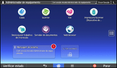 Ilustração do ecrã do painel de operação