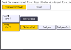 Bild av användarpanelens skärm