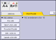 Bild av användarpanelens skärm