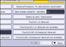 Bild av användarpanelens skärm