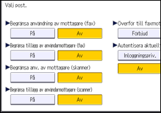 Bild av användarpanelens skärm