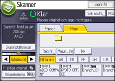 Bild av användarpanelens skärm