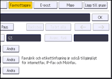 Bild av användarpanelens skärm