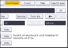 Bild av användarpanelens skärm