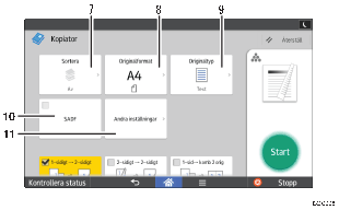 Bild av användarpanelen (numrerade detaljer)